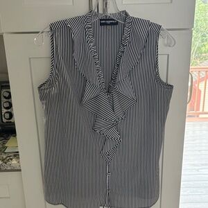 Karl Lagerfeld Black and White Striped Blouse